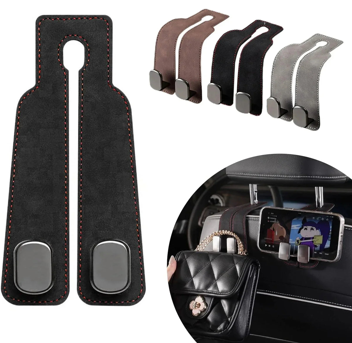 DIVERSE DEPOT™ - Car Back Seat Leather Hook